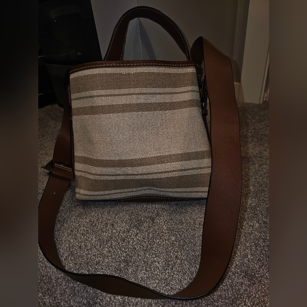 H&M Brown and Cream Women's Satchel
